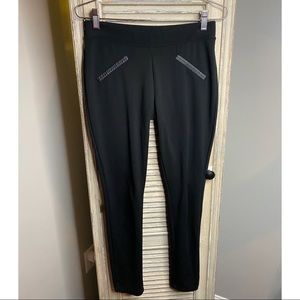 GAP Black Leggings with Faux Leather Pocket Detail